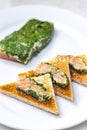 marinated salmon in dill on toast bread Royalty Free Stock Photo