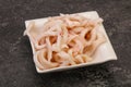 Marinated squid slices in the bowl Royalty Free Stock Photo