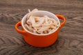 Marinated squid slices in the bowl Royalty Free Stock Photo