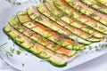 Marinated zucchini with ham Royalty Free Stock Photo