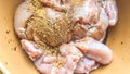 marinating meat in a clay pot Royalty Free Stock Photo