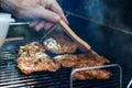 Marinating meat during grilling