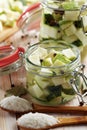 Marinating zucchini Royalty Free Stock Photo