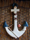 Marine anchor decorative on the reed wall