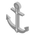 Marine anchor icon, isometric style