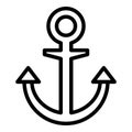 Marine anchor icon outline vector. Navy boat