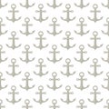 Marine anchor seamless pattern nautical sea fabric background vector illustration. Royalty Free Stock Photo