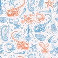 Marine animals colorful pattern seamless