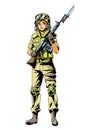 Marine army girl character