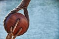 Marine background, sailing boat pulley Royalty Free Stock Photo