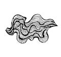 Marine background with stylized black waves on a light background. Water Wave abstract design.black lines on the white background