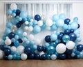 Marine balloon Garland photography backdrop on the bottom.