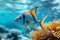 Marine beauty Fish in majestic underwater scene, blue sea