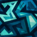 Marine blue geometric seamless pattern with grunge