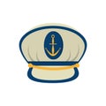 marine cap captain board with anchor Royalty Free Stock Photo