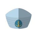 marine cap captain boat with anchor shadow Royalty Free Stock Photo