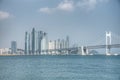 Marine city district behind Gwangan bridge in Busan, Republic of Korea