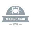 Marine crab logo, simple gray style