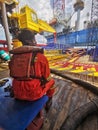 Marine crew get ready to work near jack up rig