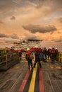Marine crew stand by for crew transfer operation