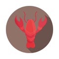 Marine crustacean seafood lobster block and flat icon