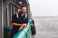 Marine Deck Officer or Chief mate on deck of vessel or ship Royalty Free Stock Photo