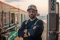 Marine Deck Officer or Chief mate on deck of offshore vessel or ship Royalty Free Stock Photo