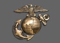 Marine Eagle ,Globe and Anchor. Royalty Free Stock Photo