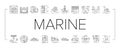 marine engineer boat mechanic icons set vector