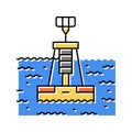 marine environmental monitoring color icon vector illustration