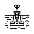 marine environmental monitoring line icon vector illustration