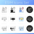 Marine exploration icons set Royalty Free Stock Photo