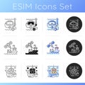 Marine exploration icons set Royalty Free Stock Photo