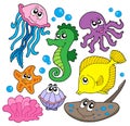 Marine fish collection Royalty Free Stock Photo