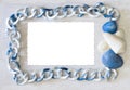 Marine frame white-blue color spectrum with isolate card