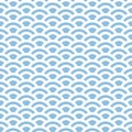 Marine geometric seamless pattern, sea waves background