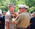 A marine gets a promotion.