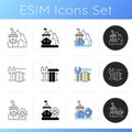 Marine industry icons set Royalty Free Stock Photo