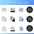 Marine industry sector icons set