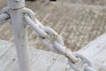 Marine iron chain. Rusty ship chain. Royalty Free Stock Photo