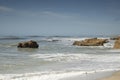 Marine landscape Sea beaches , and cliffs , in Mar del Plata  , Buenos Aires Province , Argentina Royalty Free Stock Photo