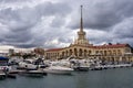 Marine landscape with views of the sea port of Sochi