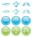 Marine life icon set