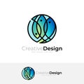 Marine life logo with line design vector, fish logos,