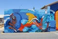Marine life street art in Fremantle, Western Australia Royalty Free Stock Photo