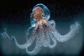 Beautiful underwater octopus in the sea with lovely dramatic lighting