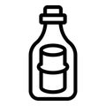 Marine mail lost icon outline vector. Message bottle
