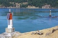 Marine navigation lights powered by photoelectric cells Royalty Free Stock Photo