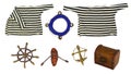 Marine objects isolated set