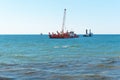 Marine petroleum platform, drilling rig oil rig at sea, a drilling rig in the sea, offshore oil wells
